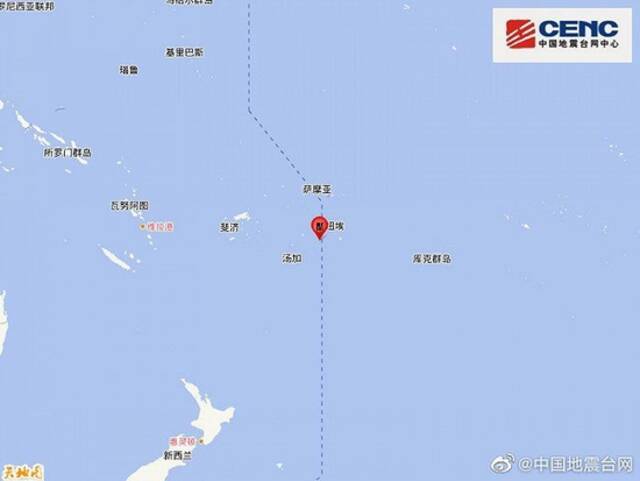 汤加群岛地区发生7.4级地震，震源深度40千米