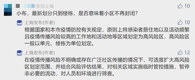 最新划分只到楼栋，是否意味着小区不再封闭？上海发布回应