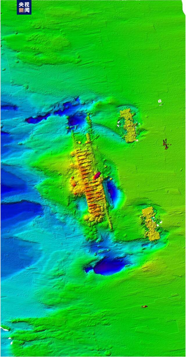 △长江口二号古船多波束声呐图