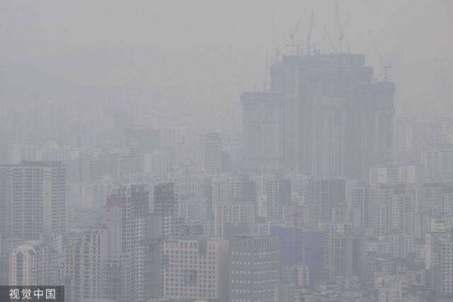 首尔的雾霾天气，资料图