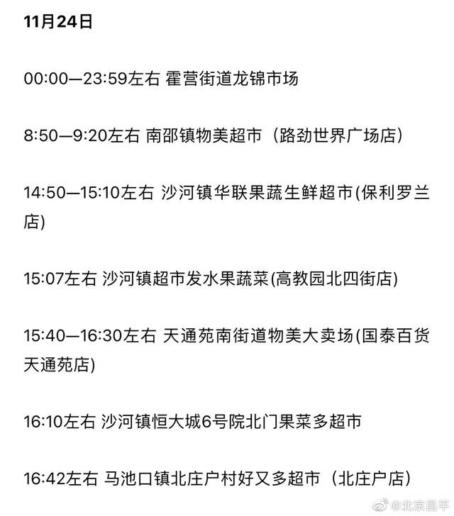 11月27日0时至15时，昌平新增新冠肺炎病毒感染者91例，风险点位公布