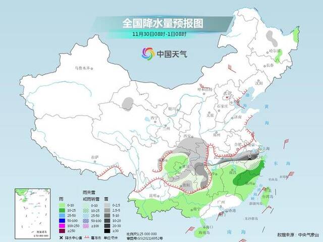 我国中东部大风雨雪降温齐上阵 江淮江南等地今日或遭大暴雨