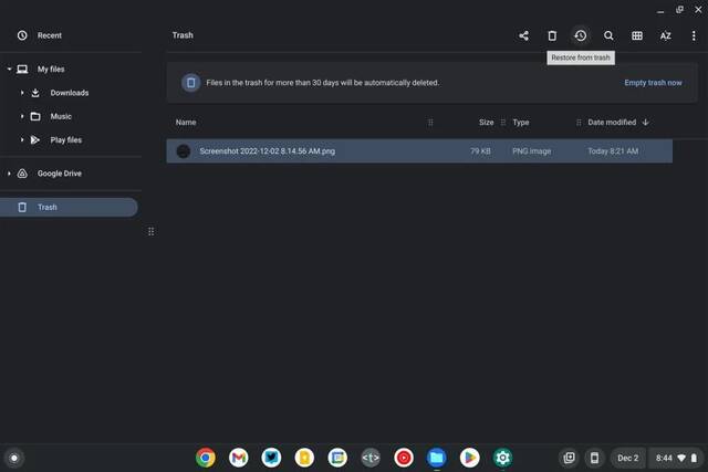 不再直接删除文件，谷歌ChromeOS 108终于引入回收站机制