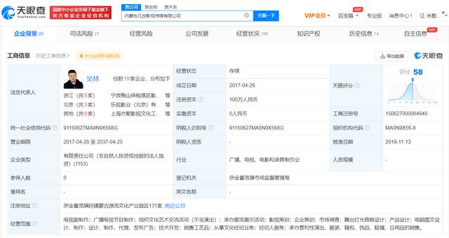 吴亦凡表哥公司被强执1477万余元