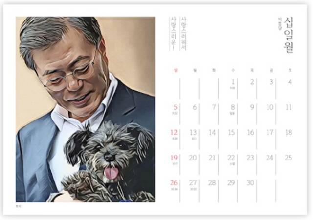 文在寅发日历为流浪犬众筹，韩执政党攻击：刚弃养朝鲜送的丰山犬