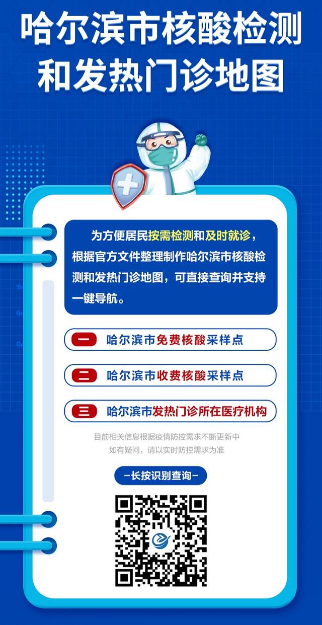 实时更新！哈尔滨市核酸检测、发热门诊点位手机地图来了！