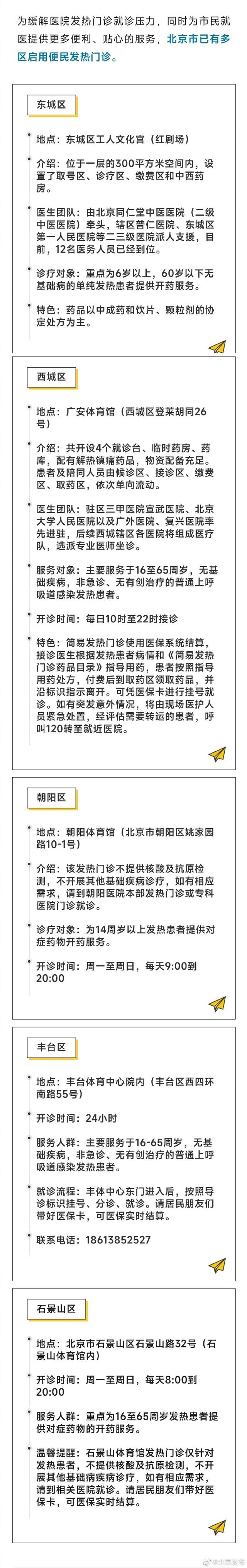 北京多区在体育馆、文化宫开设便民发热门诊