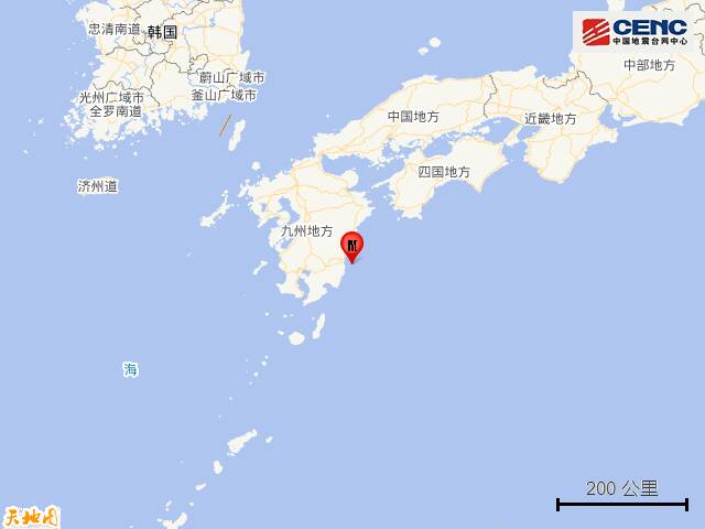 日本九州岛附近海域发生5.5级地震