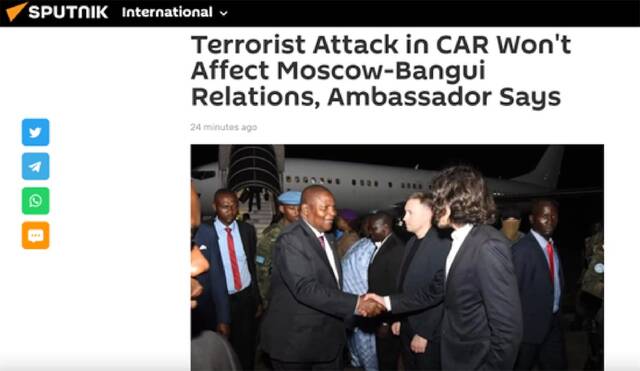 中非共和国驻俄大使：恐袭不会影响两国关系，一直支持俄罗斯