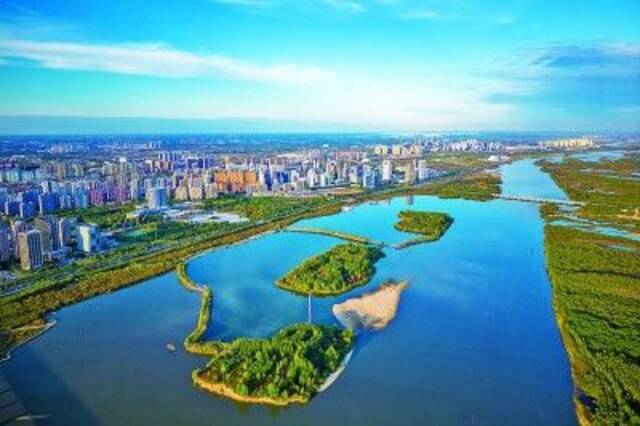黑龙江省哈尔滨市着力打造城市湿地标志，凸显北国特色。新华社发