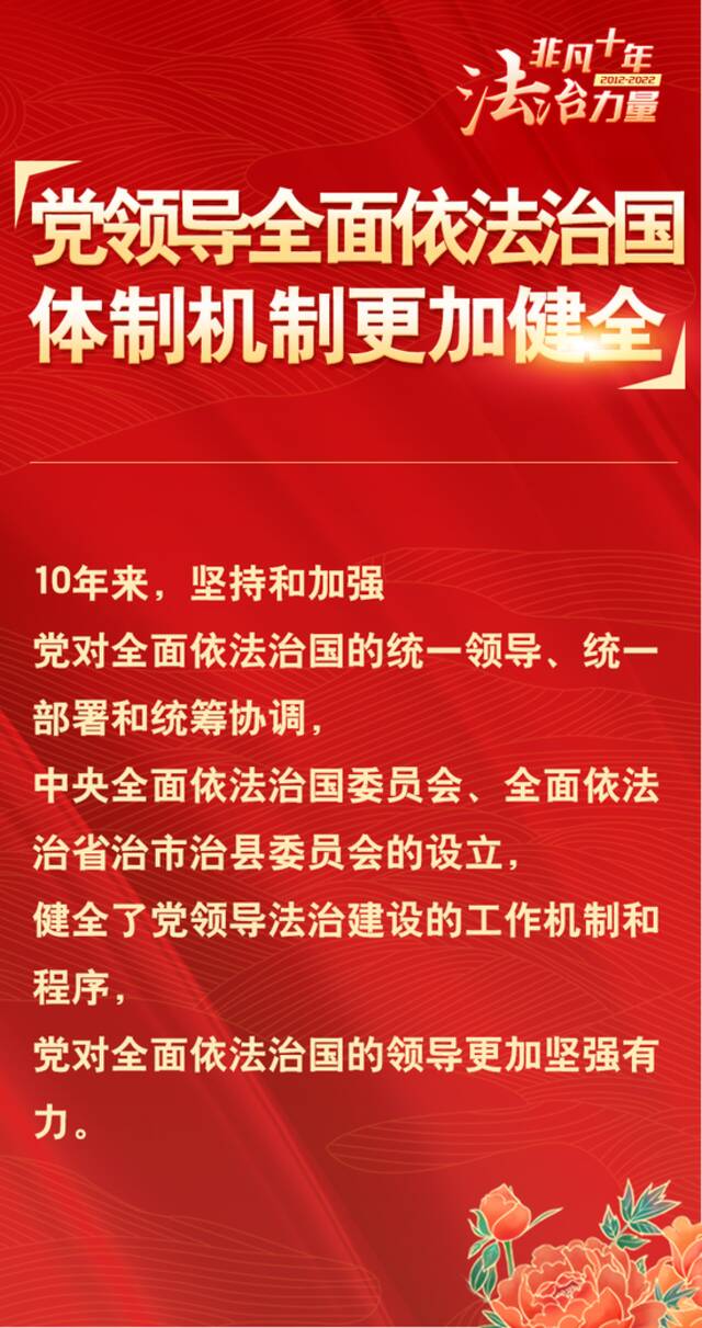 党领导全面依法治国体制机制更加健全 非凡十年@法治力量