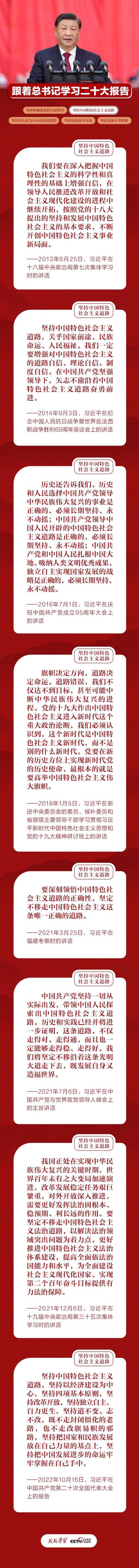 跟着总书记学习二十大报告丨坚定不移走中国特色社会主义道路