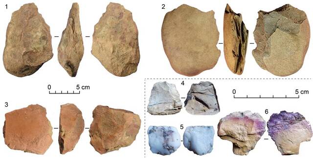 香格里拉地区调查发现的石制品。