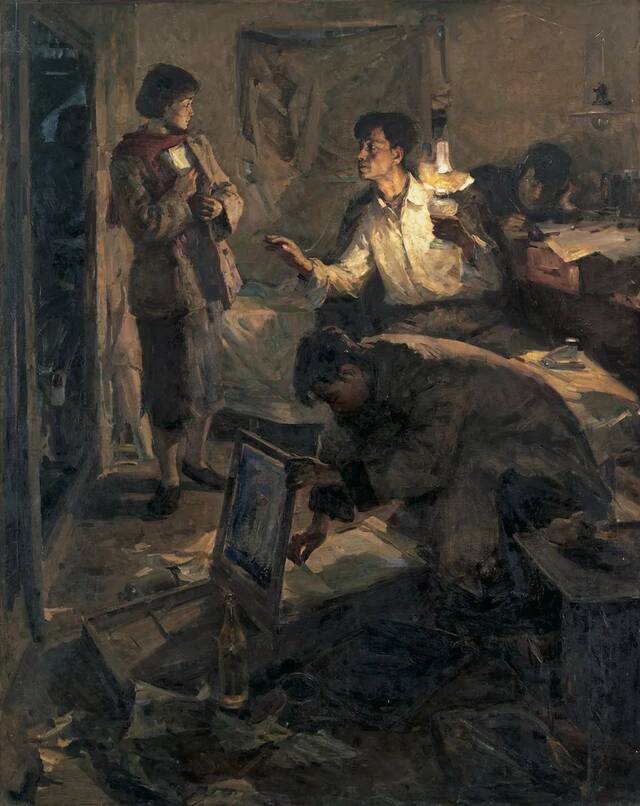 《青年地下工作者》油画1957年