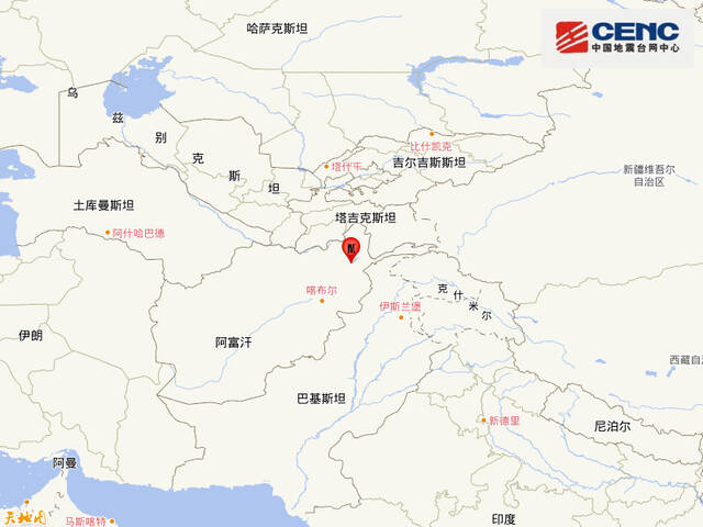 阿富汗发生6.0级地震，震源深度200千米