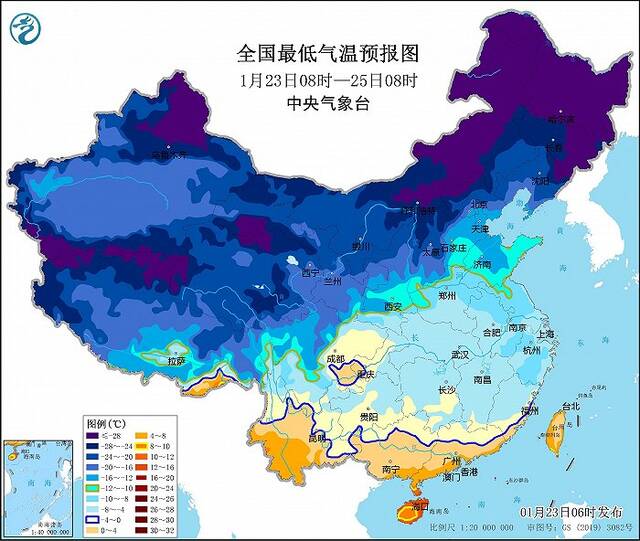 中央气象台发布寒潮蓝色预警，东北、华南等部分地区降温将超12℃