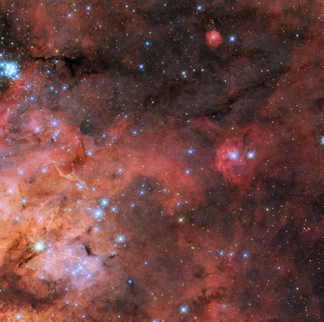 哈勃望远镜拍摄大麦哲伦云中的狼蛛星云