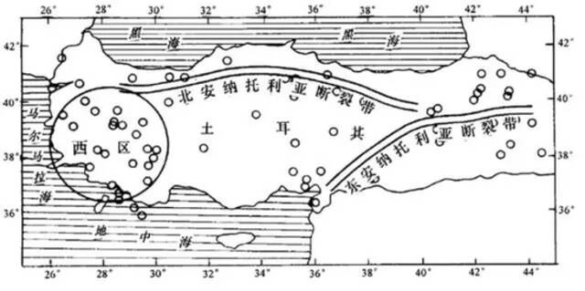 ▲土耳其地震活动分布图。