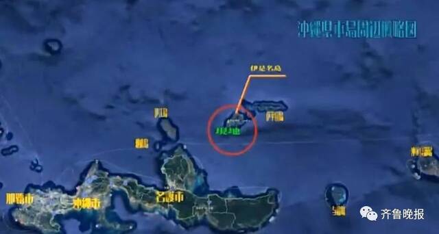 视频中所提供岛屿位置图源：齐鲁晚报