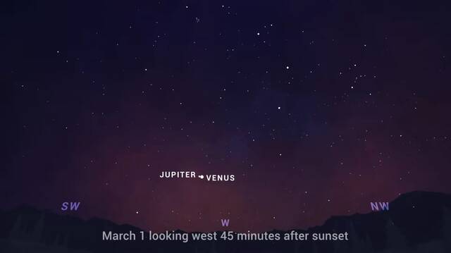 本月明亮的金星和木星在夜空中举行天体会议