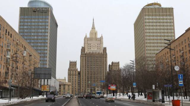 俄外交部大楼，资料图，图自俄新社