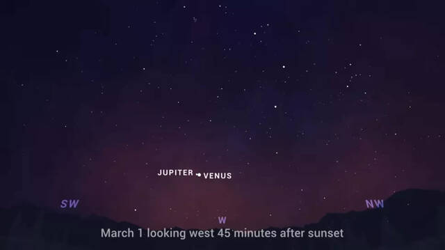 2023年3月1日金星和木星将在夜空中极其接近错过要等到2032年2月7日