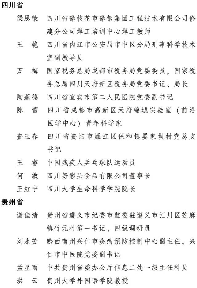 2022年度全国三八红旗手标兵等三个表彰名单公布