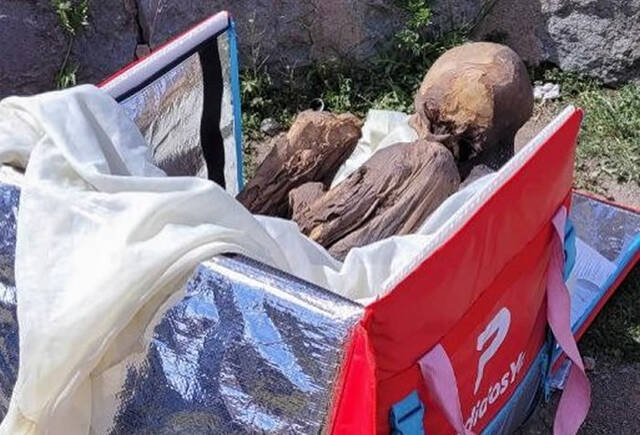 秘鲁警方在前送货员的包里发现前西班牙木乃伊