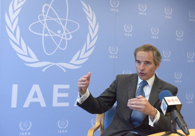 2022年4月25日，在奥地利维也纳，国际原子能机构总干事格罗西在国际原子能机构总部接受新华社专访。新华社记者郭晨摄
