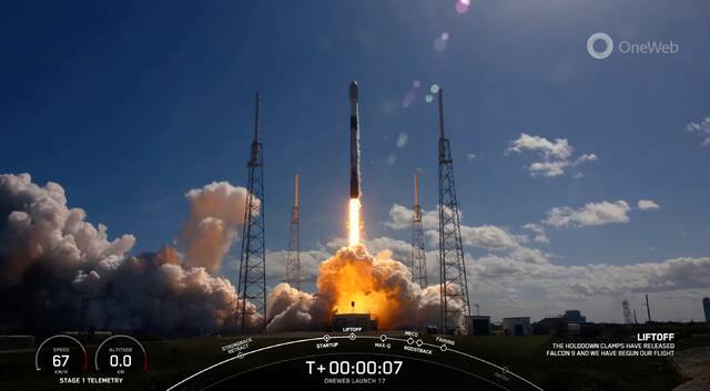 SpaceX猎鹰9号火箭为英国OneWeb公司发射40颗宽带卫星并返回地球进行精确着陆