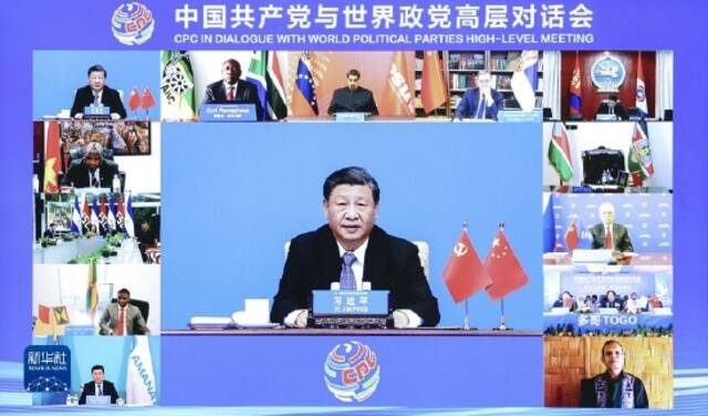 3月15日，中共中央总书记、国家主席习近平在北京出席中国共产党与世界政党高层对话会，并发表题为《携手同行现代化之路》的主旨讲话。新华社记者刘彬摄