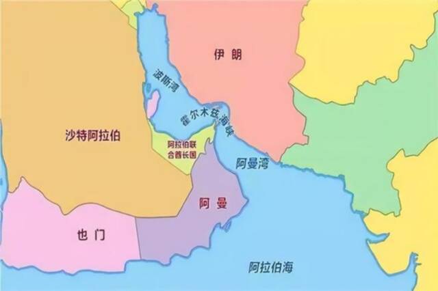 阿曼湾地理位置图：示意图