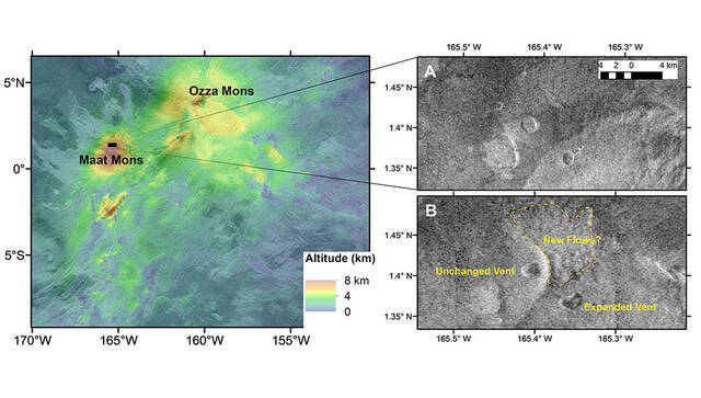 美国宇航局的麦哲伦数据揭示了金星上的火山活动