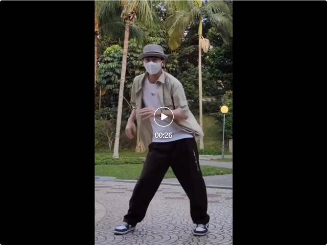宁博宇街舞视频截图。图片来源：电子科技大学微信公众号