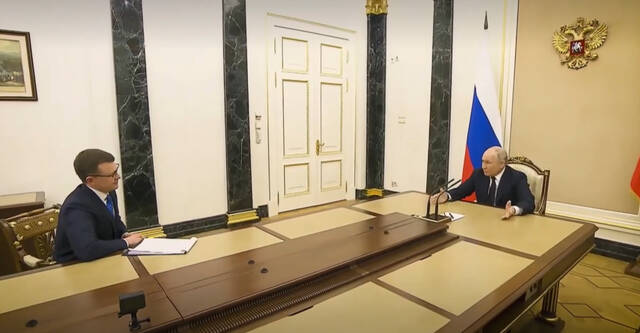 普京接受“俄罗斯-24”频道采访视频截图