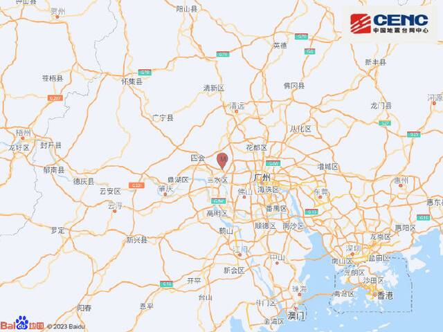 广东佛山市三水区发生3.4级地震