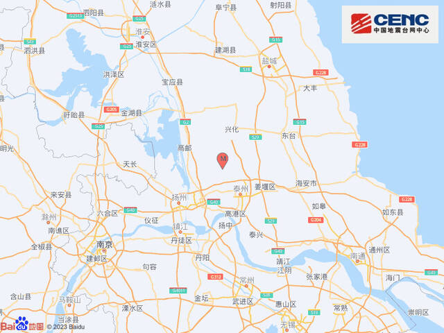 江苏扬州市江都区发生3.1级地震，震源深度11千米