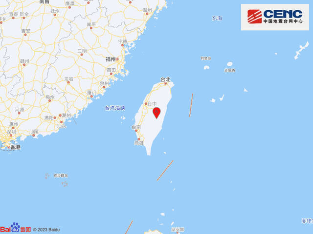 台湾南投县附近发生4.2级左右地震