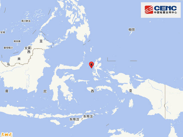 印尼马鲁古海北部发生5.1级地震，震源深度100千米