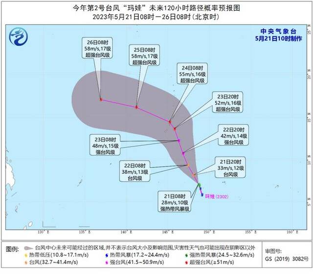 中央气象台：“玛娃”将持续加强，5天内对我国无影响