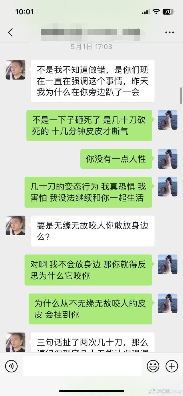 柯基被砍当事人再发声：丈夫一家人三观都有问题