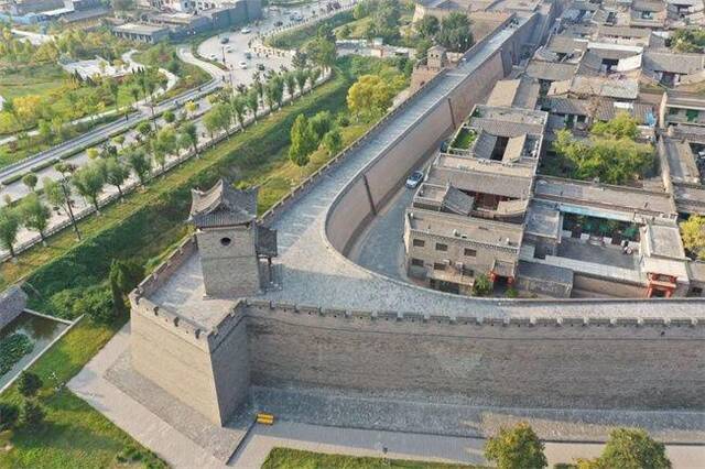 这是修缮好的平遥古城墙局部（2022年9月29日摄）。新华社发
