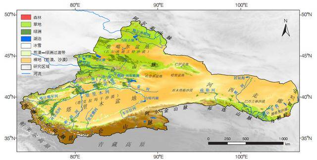 我国西北干旱区概图资料来源：中国科学院