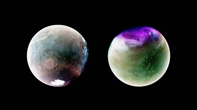 惊人的美国宇航局照片揭示紫外线下的火星