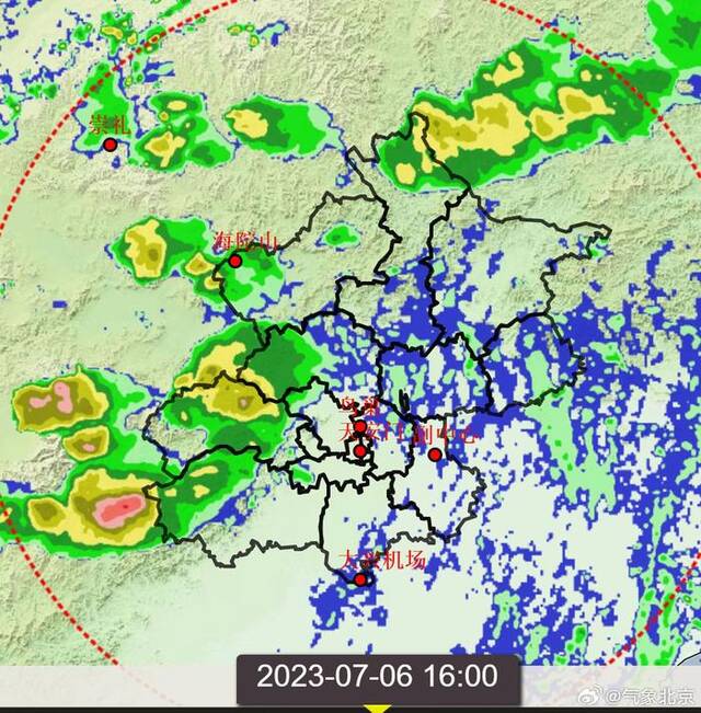北京多区发布雷电蓝色预警信号