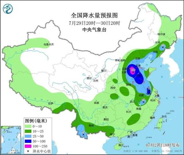 全国降水量预报图来源：中央气象台