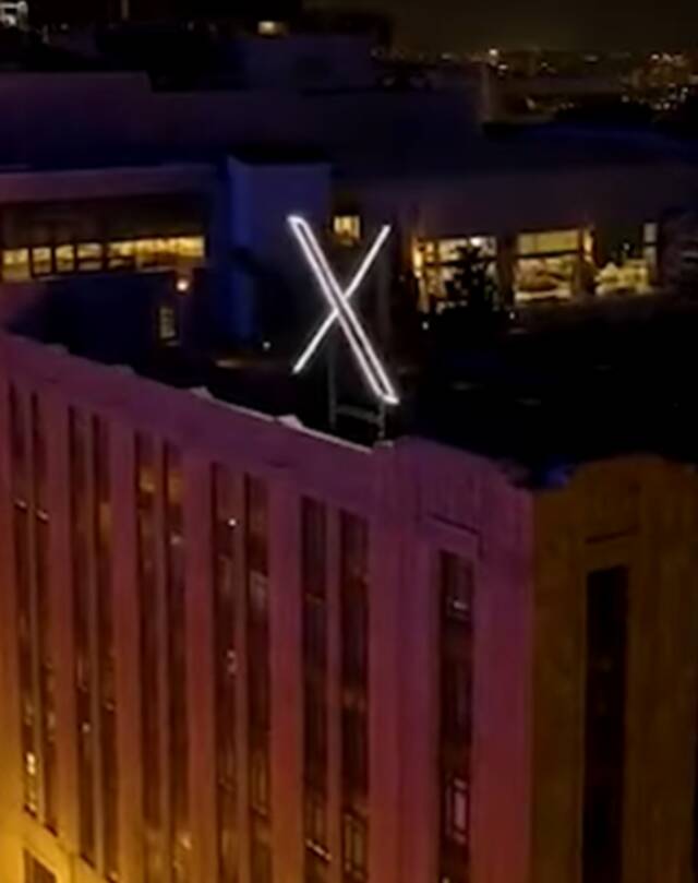 “X”Logo已被安装到原推特总部大楼顶部，引发旧金山市政府调查