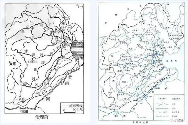 海河治理前后对比。图源：天津广播