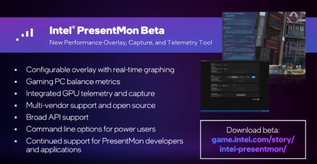 英特尔推出“PresentMon Beta”工具帮助用户量化电脑性能 锐炫显卡 DX11 性能再更新