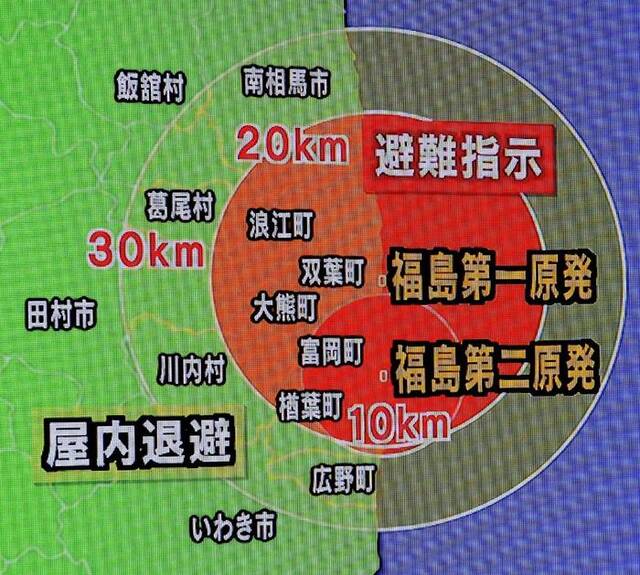 2011年3月17日，日本地震避难示意图。